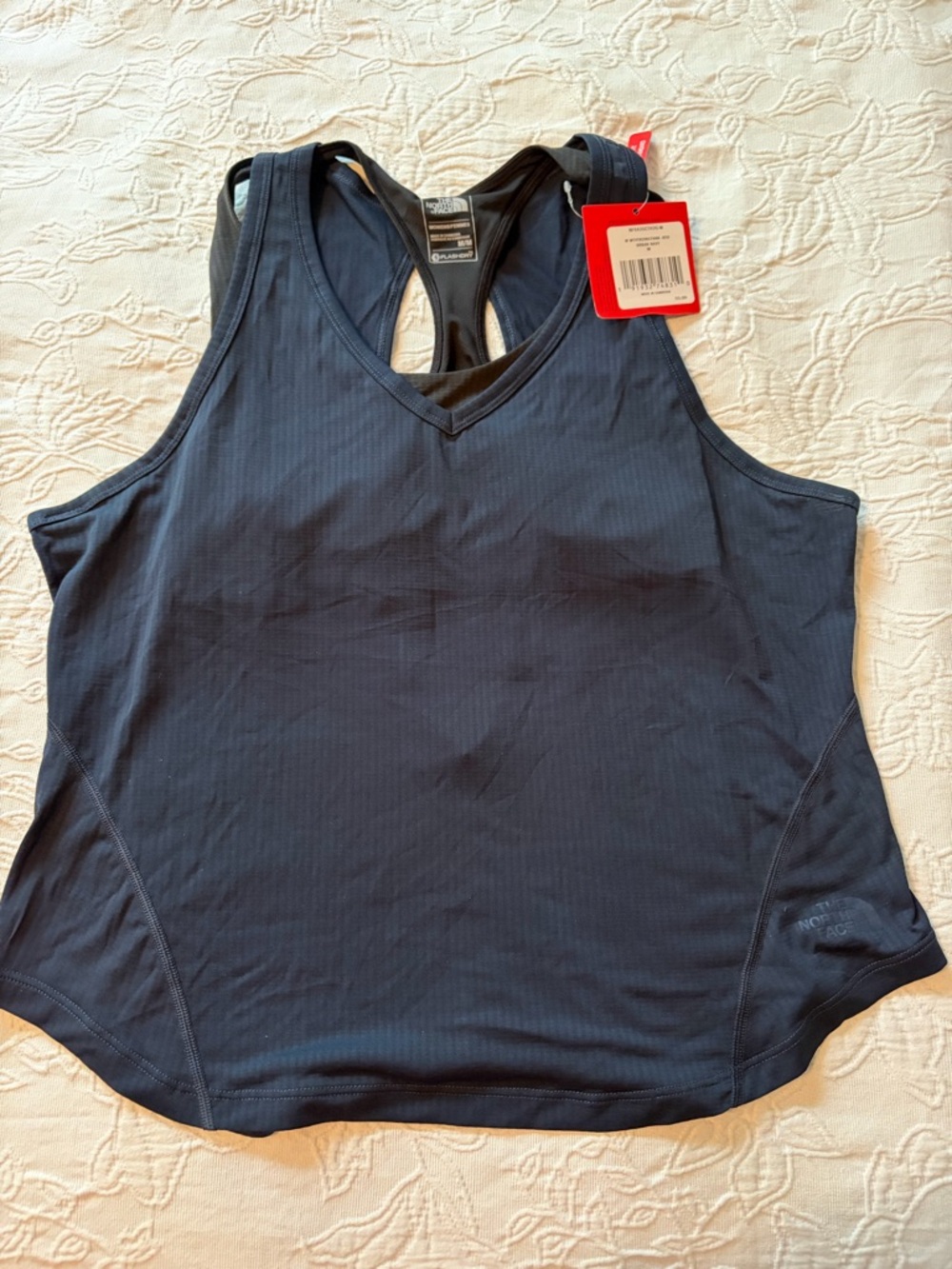 The North Face Navy Blue Women's Racerback Tank built in bra